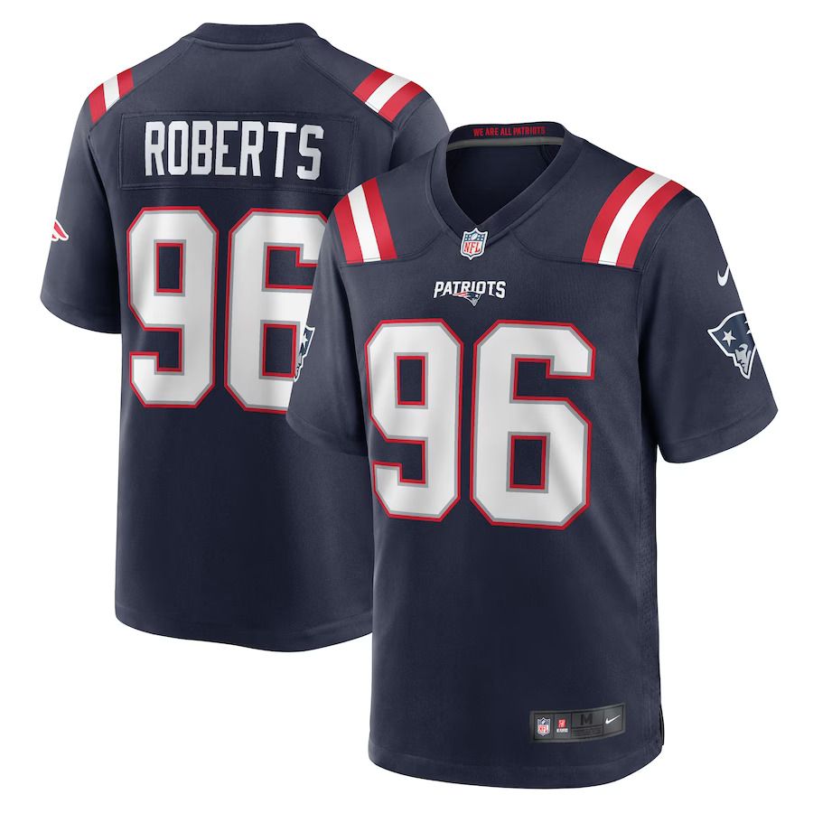 Men New England Patriots #96 Sam Roberts Nike Navy Game Player NFL Jersey